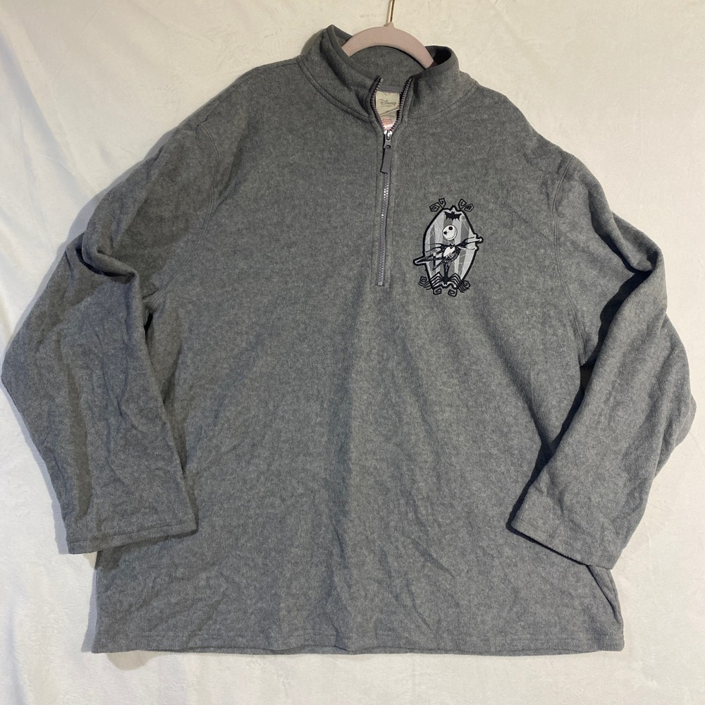 Disney Store Nightmare Before Christmas Jack Skellington Fleece Pullover Gray 2X